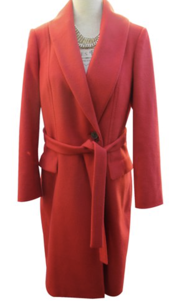 Hugo Boss Shawl Collar Coat in Red