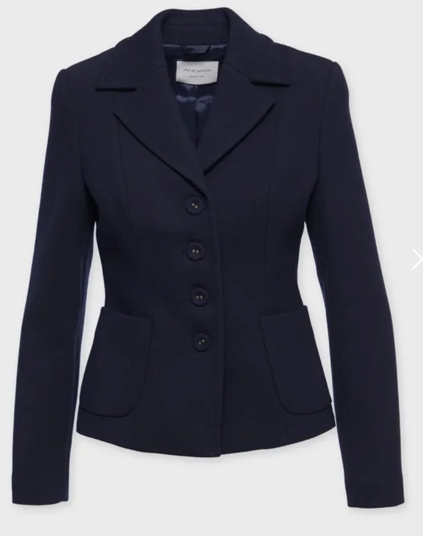 Emporio Armani Metallic-Tweed Jacket in Navy — UFO No More