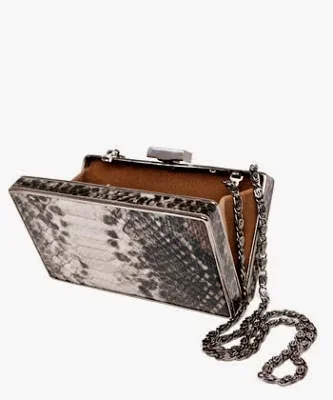 Uterque Snakeskin Box Clutch