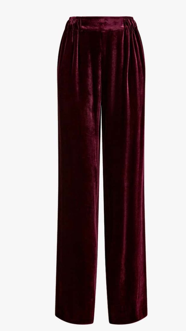 Natan Dusty Trousers in Burgundy Velvet