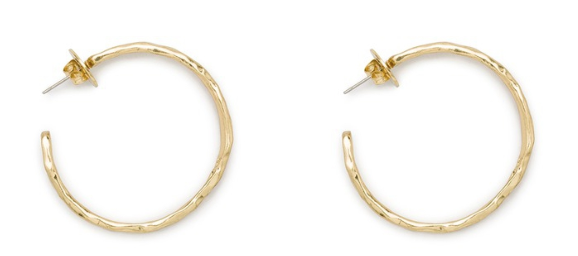 Bimba y Lola Gold Hammered Effect Hoop Earrings