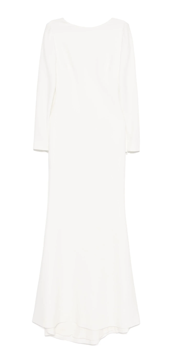 Elie Saab Asymmetric Draped Cady Gown