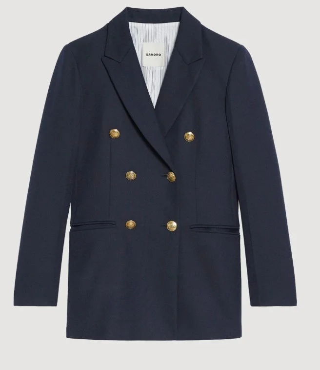 Sandro Double-Breasted Suit Jacket
