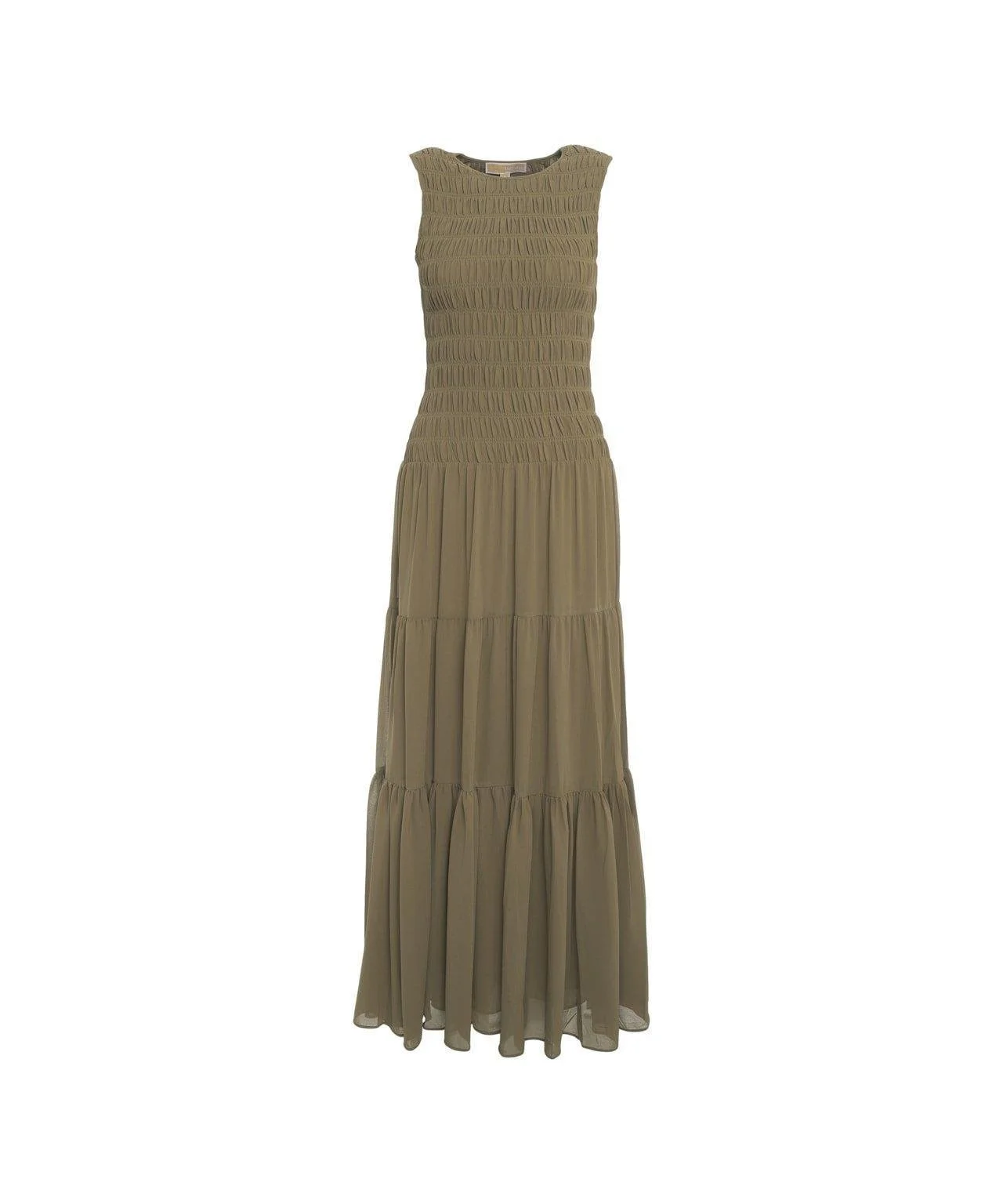Michael Michael Kors Smocked Georgette Tank Dress in Safari Green.jpeg