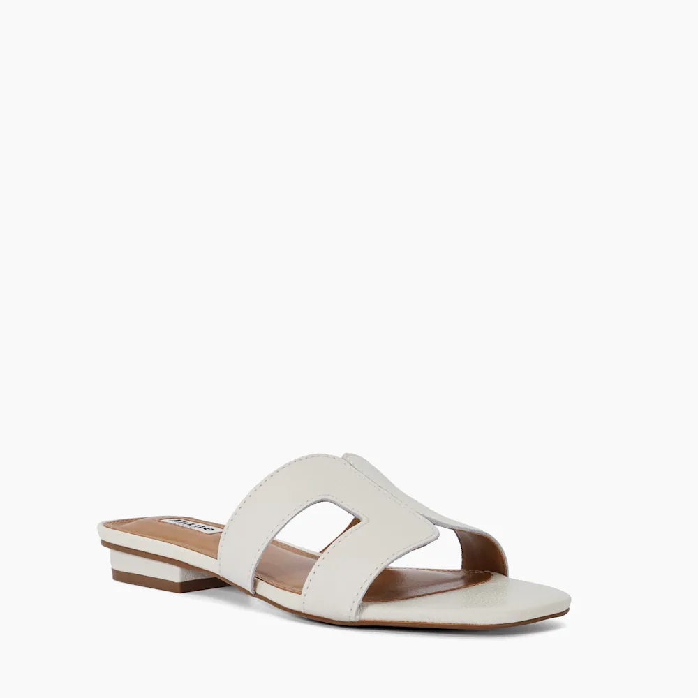 Dune London Loupe Smart Slider Sandals in White.png