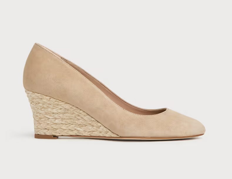 LK Bennett Eevi Espadrille Wedges in Beige Suede
