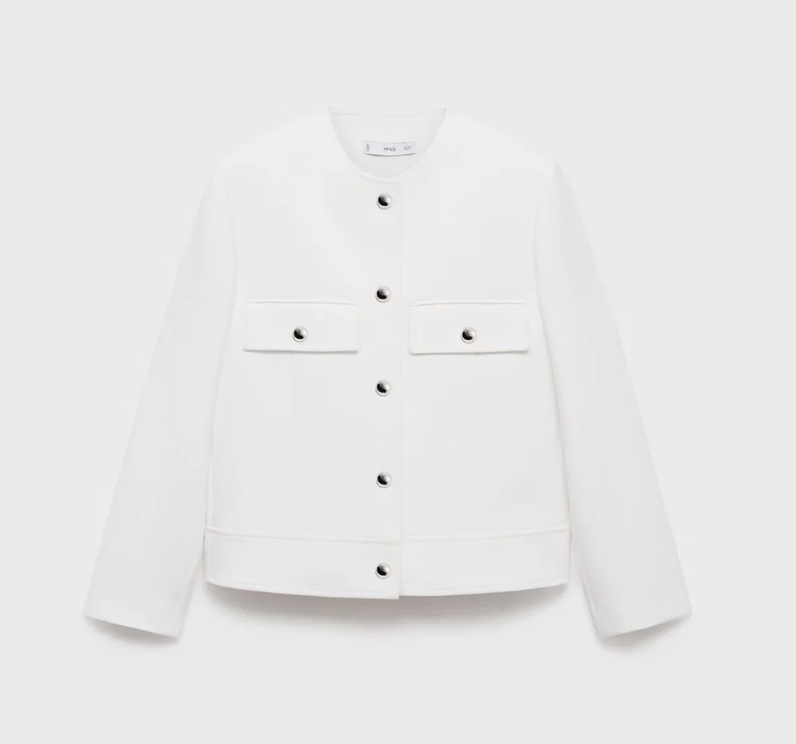 Mango Buttoned Jacket with Pockets
