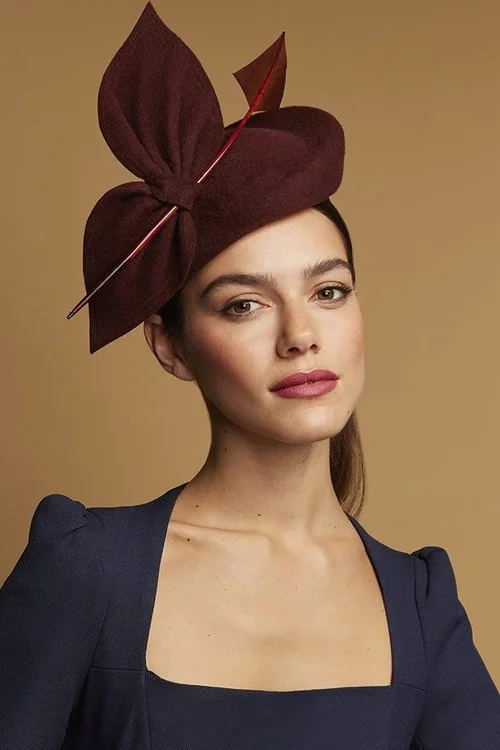 Juliette Botterill Bow Arrow Percher Hat in Chesnut.jpg