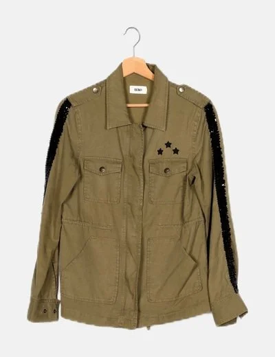 Reiko Star-Print Sequin-Embellished Army Jacket.jpg