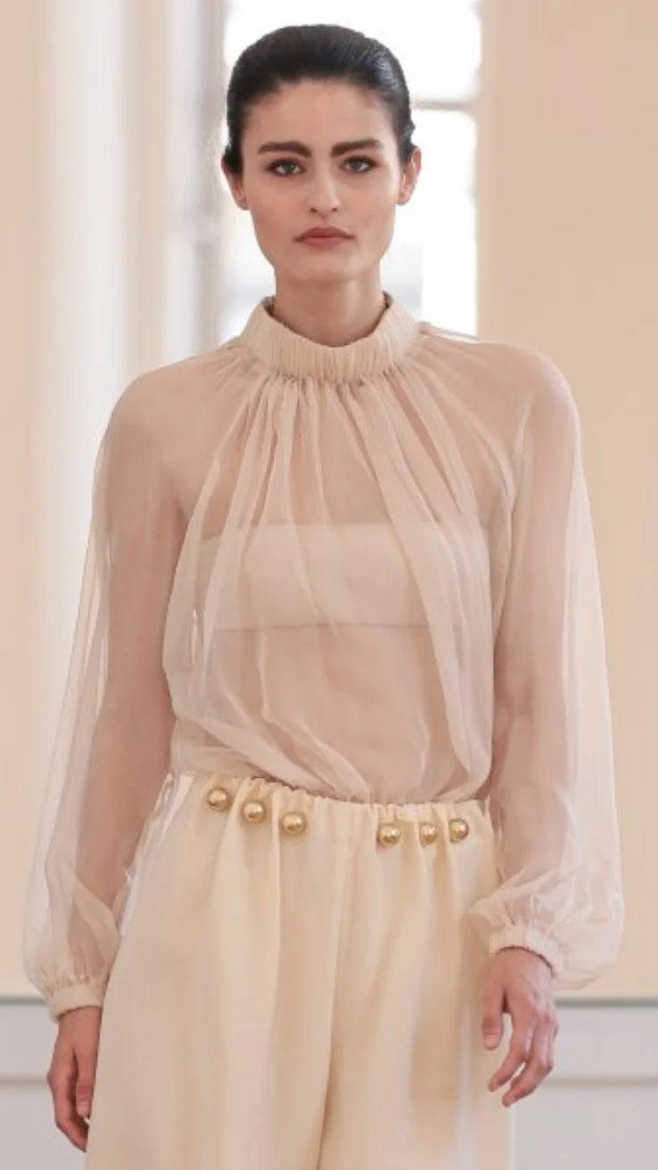 Natan Couture Serena Blouse in Navy