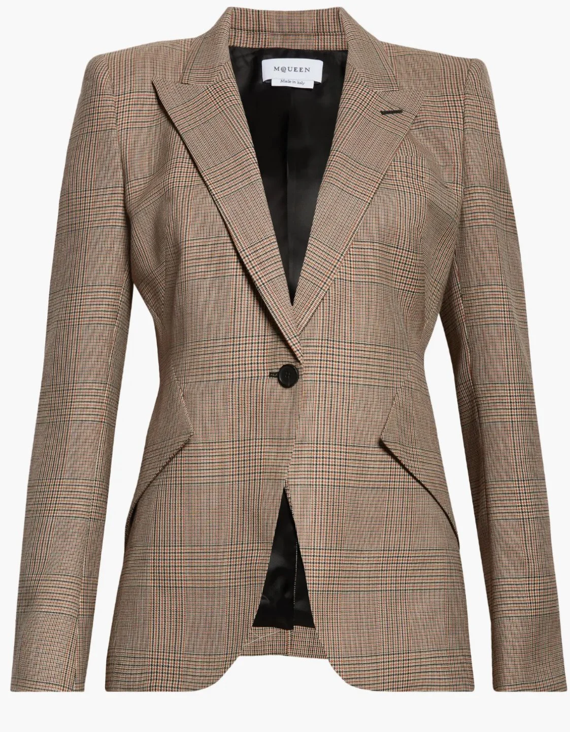 Alexander McQueen Wool Martingale Blazer in Heritage Check