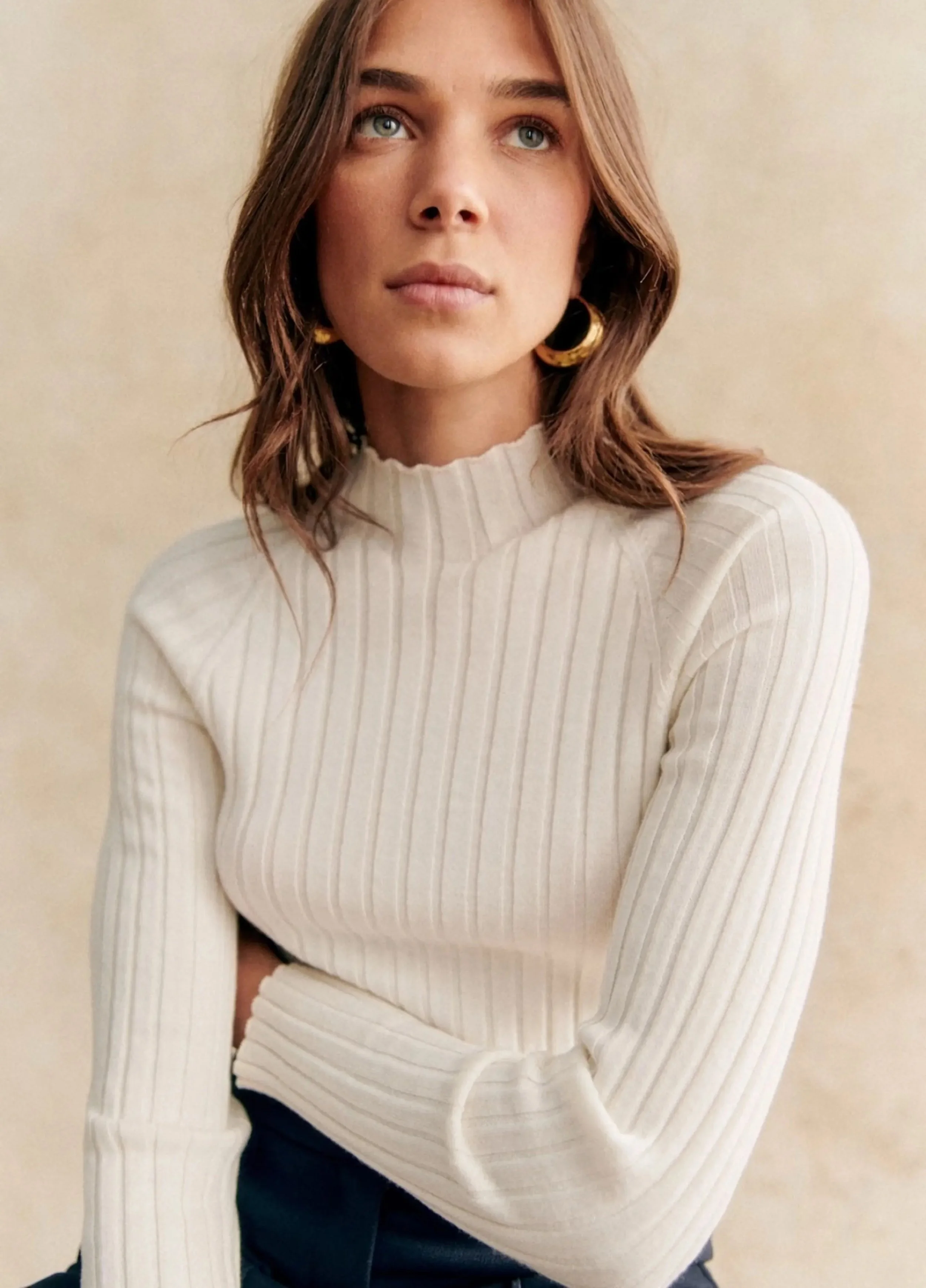 Sézane Charly Jumper in Ecru