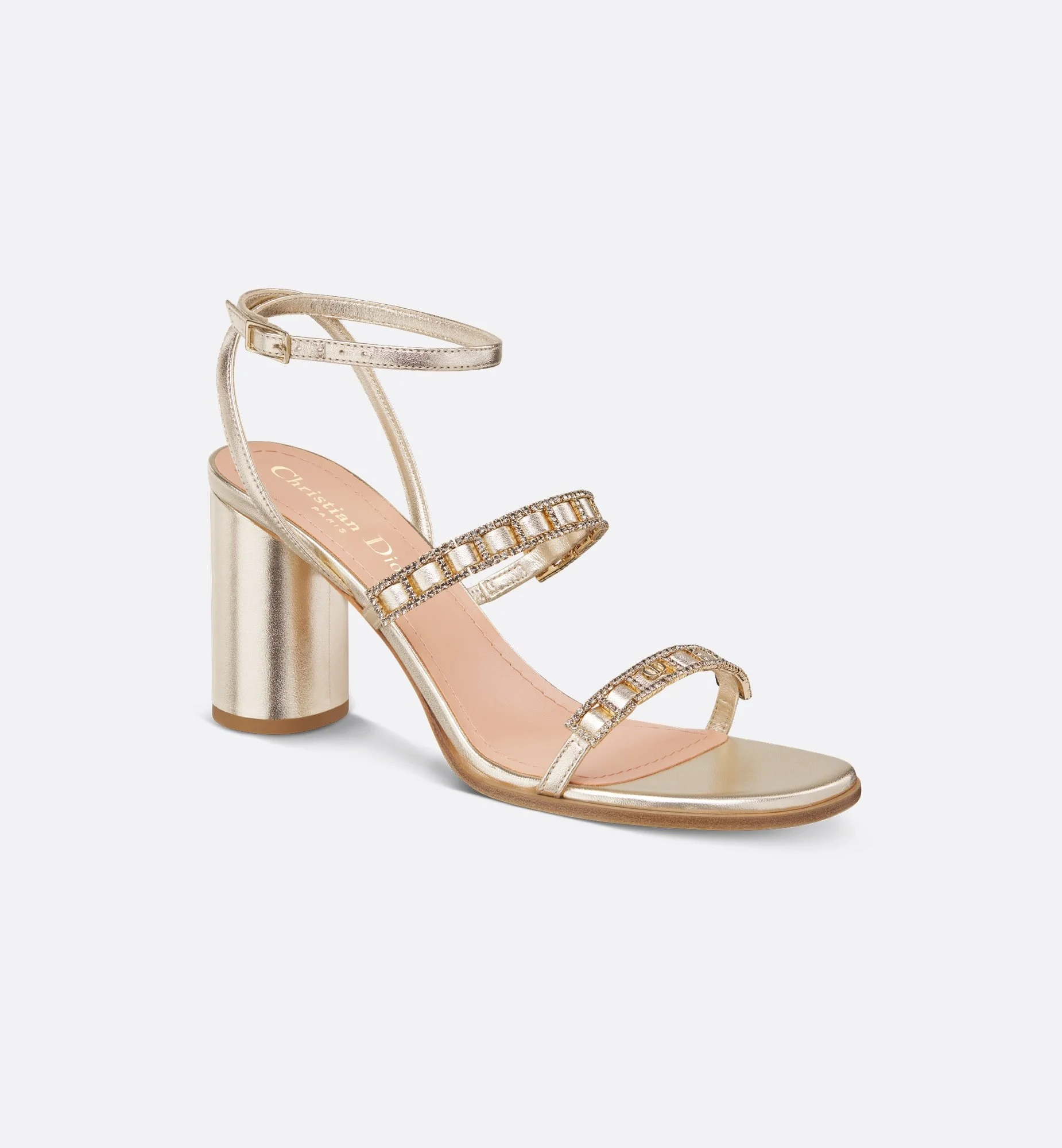 Christian Dior Diorissime Heeled Sandals in Gold.jpeg