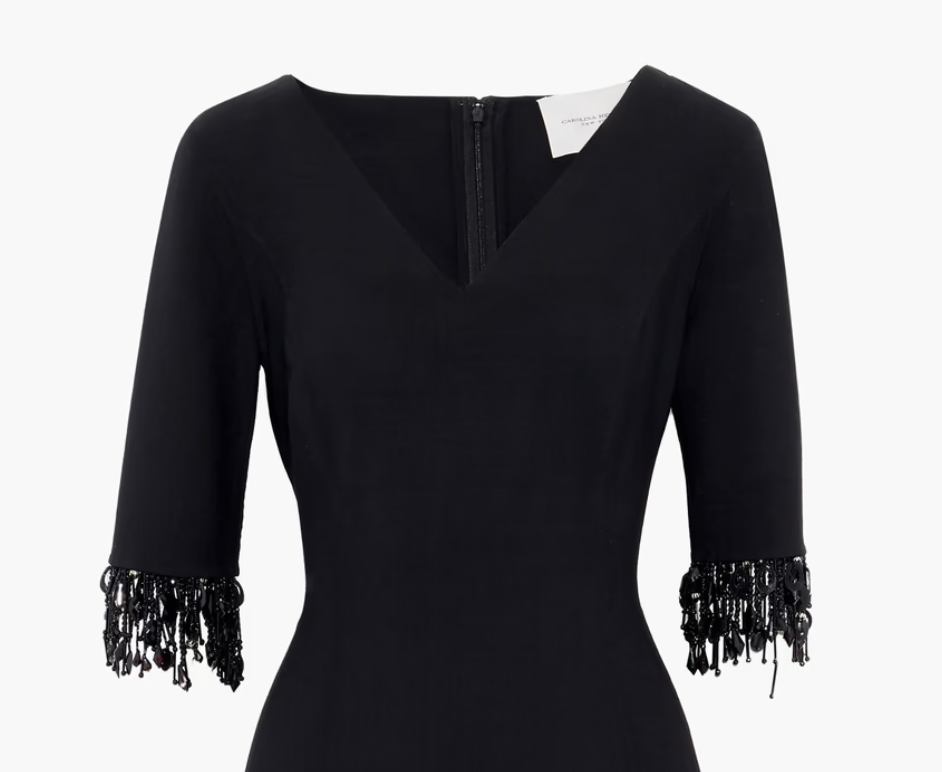 Carolina Herrera Peter Pan Embellished Sleeves Top