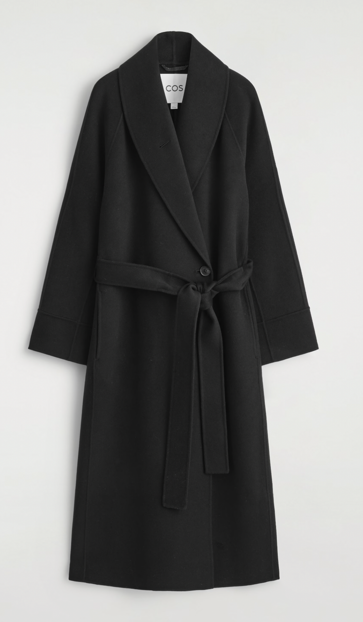 navy blue dress for baby girl COS - THE FUNNEL-NECK MERINO WOOL DRESS