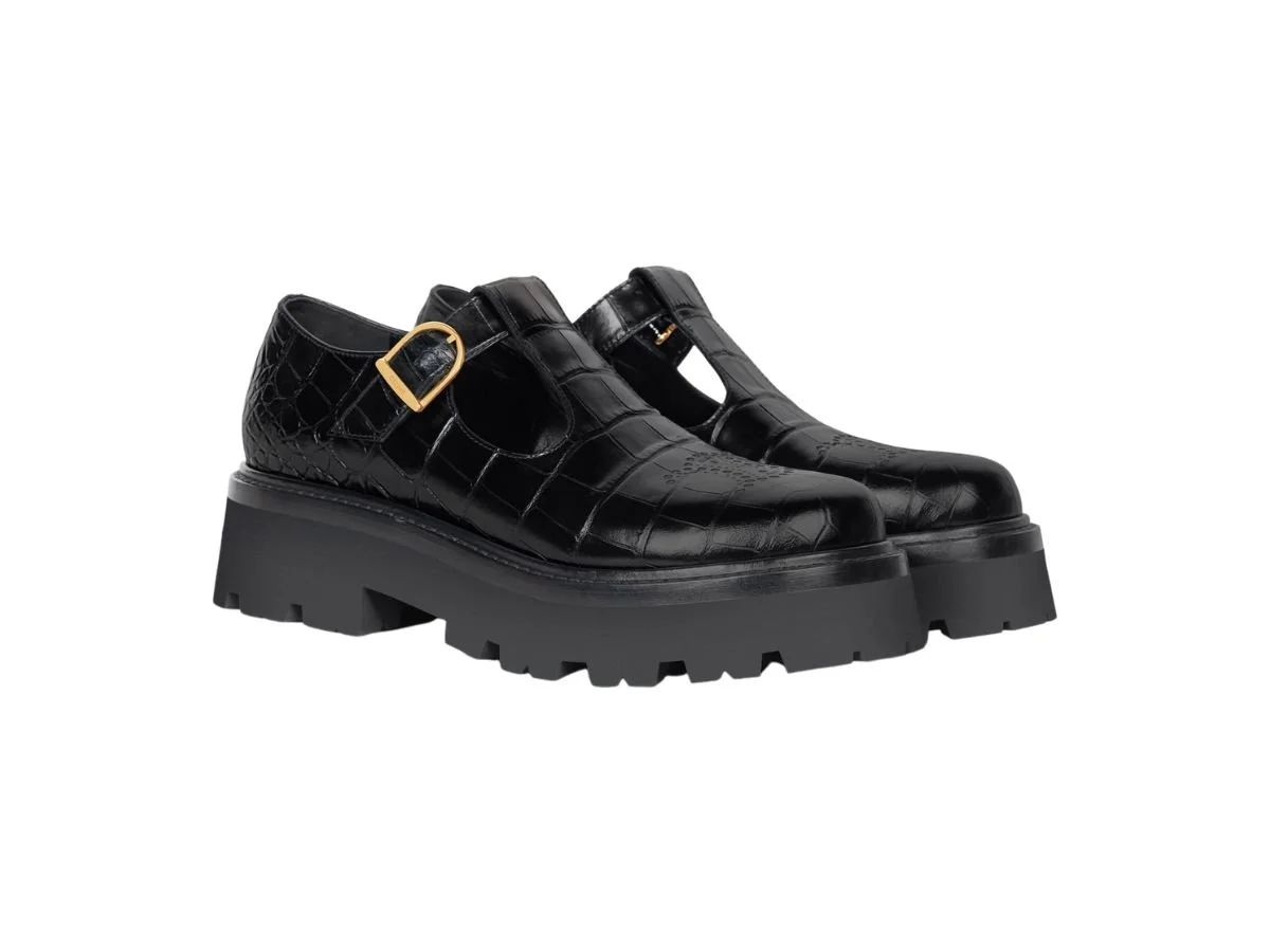 Celine Bulky Triomphe Perforated Babies in Black Crocodile Stamped Calfskin.jpg