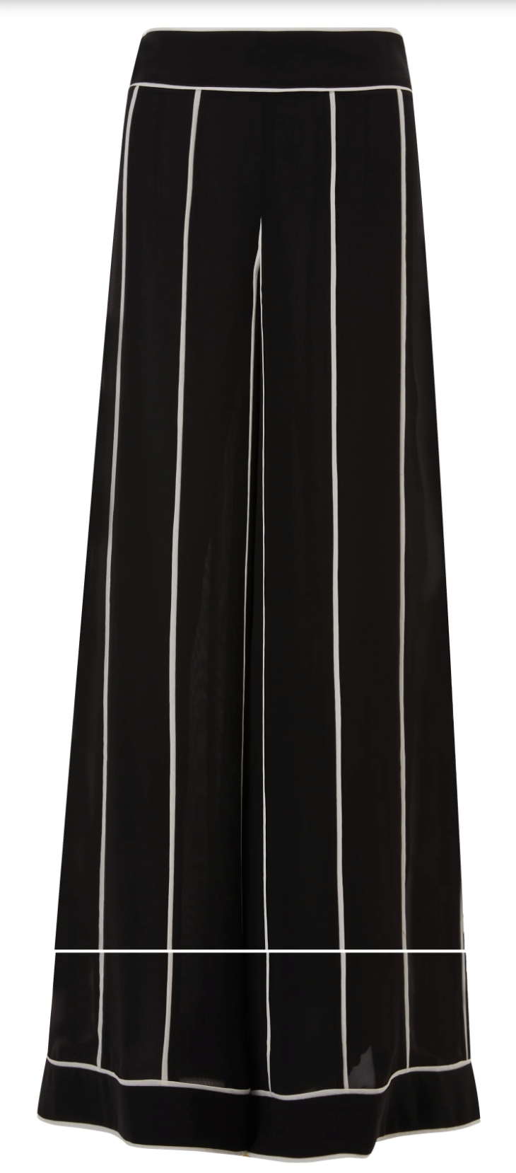 Edward Achour Chiffon Trousers with Contrasted Pipings