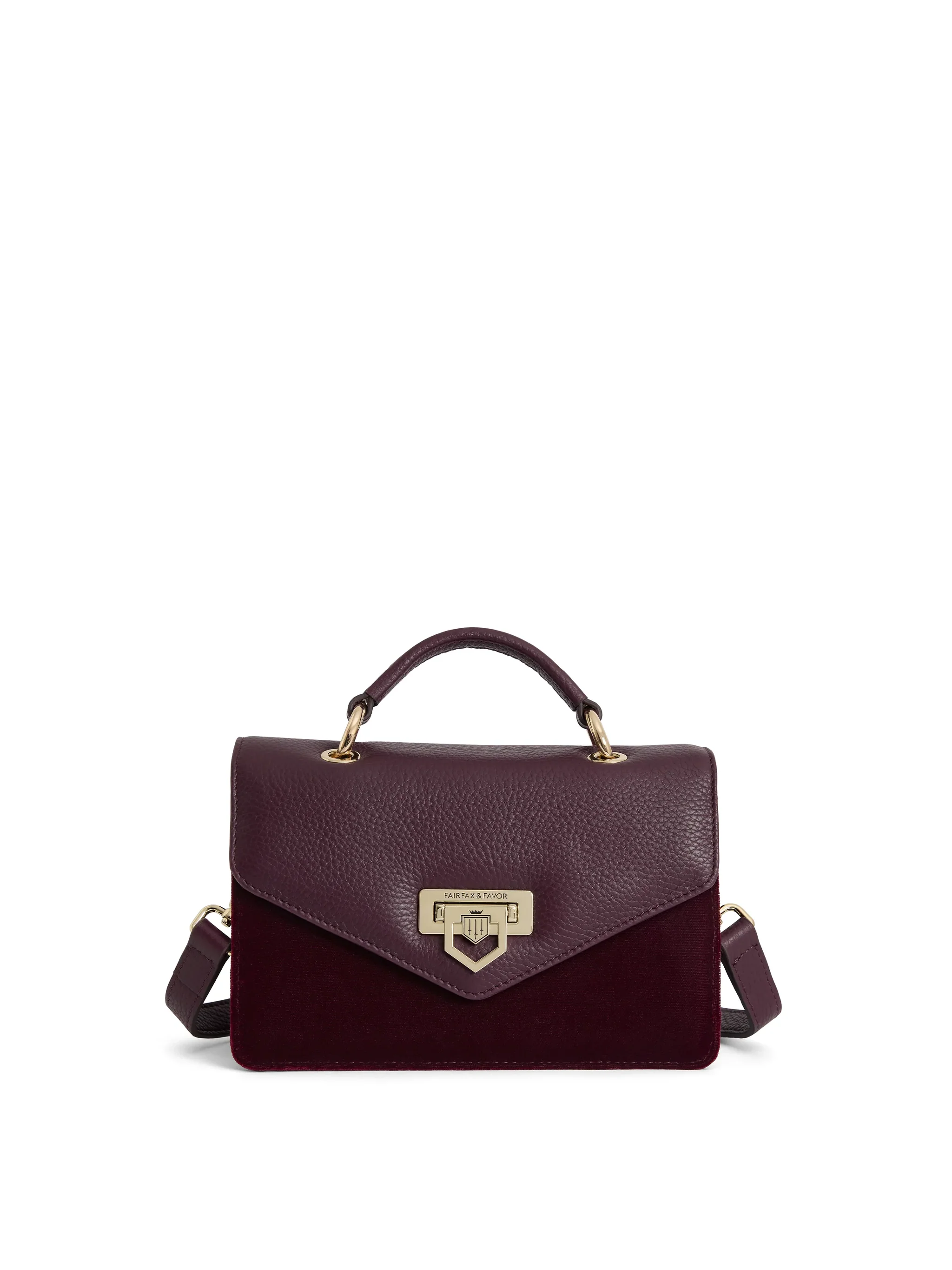 Fairfax & Favor Mini Loxley Bag in Elderberry Velvet.png