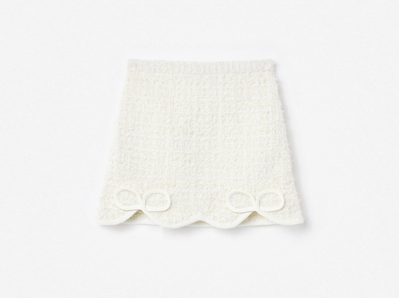 Self-Portrait Kids Textured Bow Detail Knit Skirt