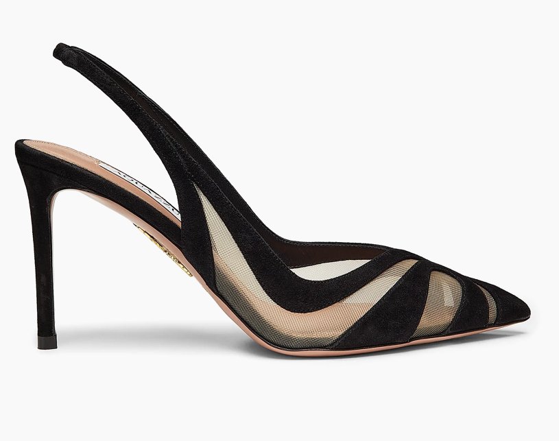 Aquazzura Lune Sling 85 Pumps in Black