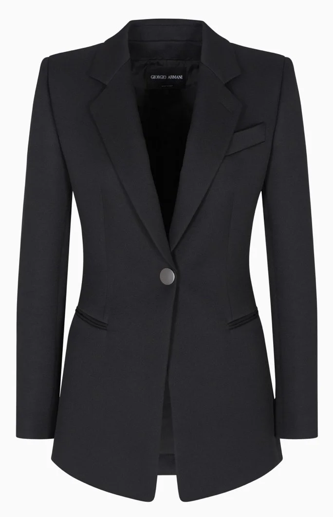 Giorgio Armani Single-Breasted Jacket in White