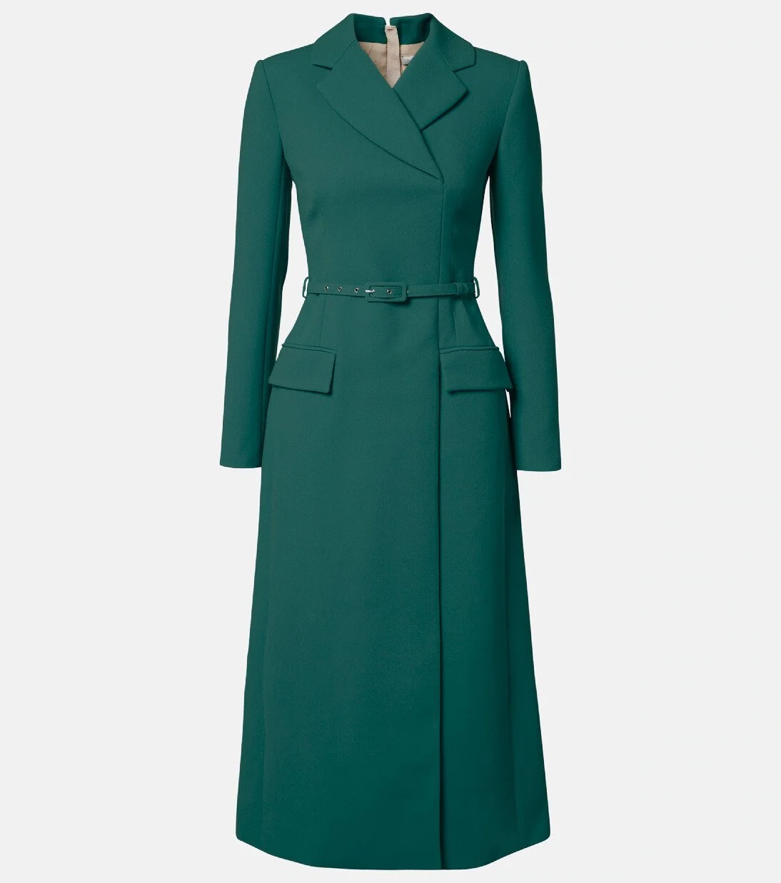 Emilia Wickstead Kalonice Waistcoat Midi Dress in Dark Green