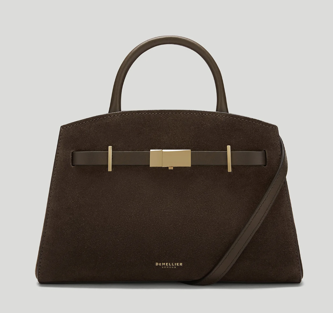 Demellier London Hudson Small Bag in Mocha Suede