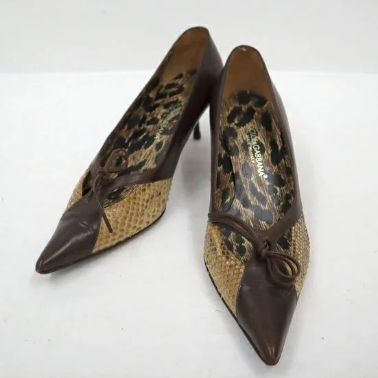 Dolce &amp; Gabbana Snakeskin and Leather Pumps