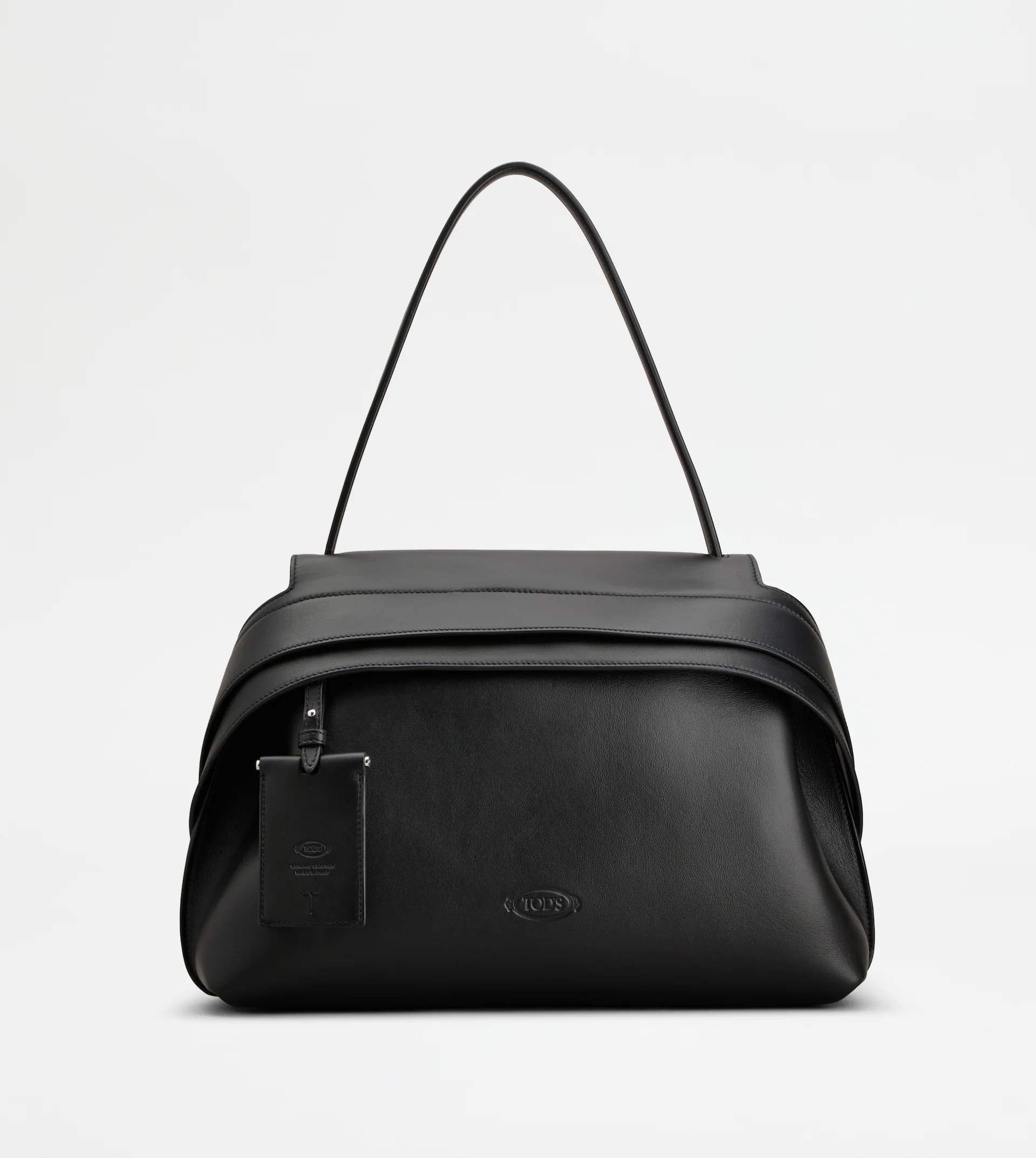 Tod's Medium Wave Bag in Black Leather.png