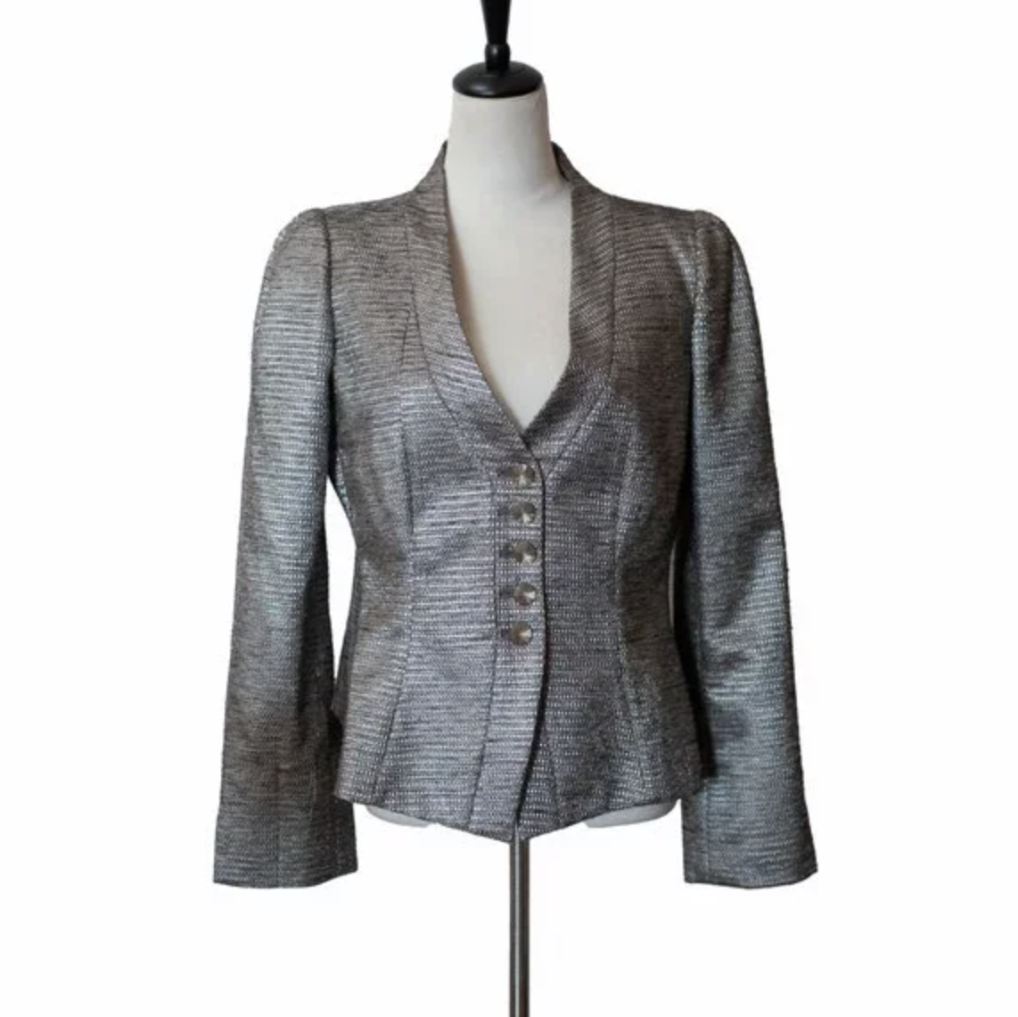 Armani Collezioni Textured Metallic Blazer