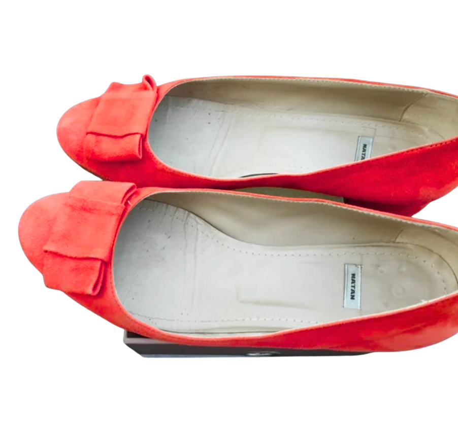 Natan N3220 Ballet Flats in Red Suede