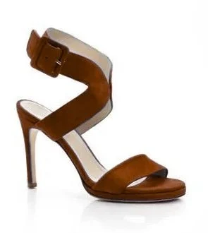 Natan Cross Over Sandals in Brown Leather