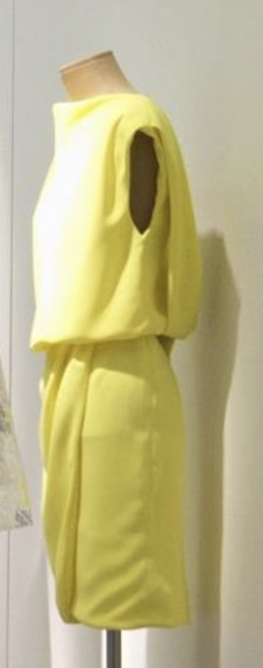 Natan Draped Knee-Length Dress in Yellow