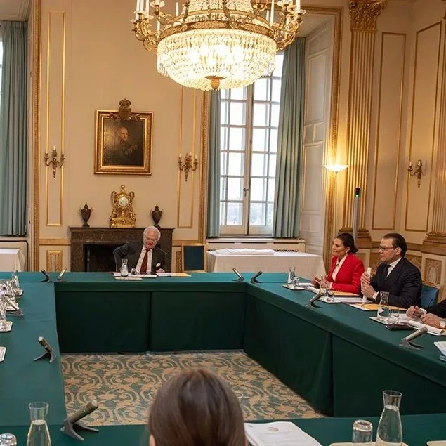 King Carl Gustaf and Crown Princess Couple attend Nobel Foundation meeting