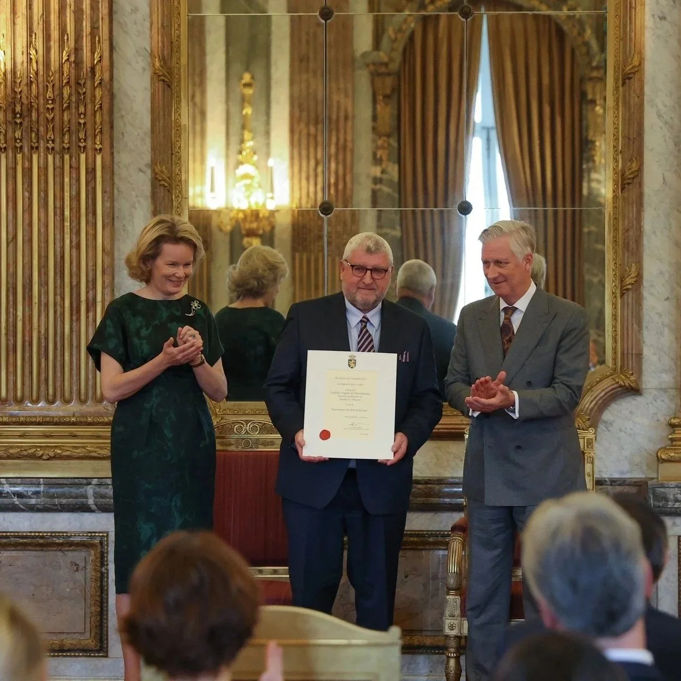 King Philippe and Queen Mathilde meet Court Suppliers at the Royal Palace