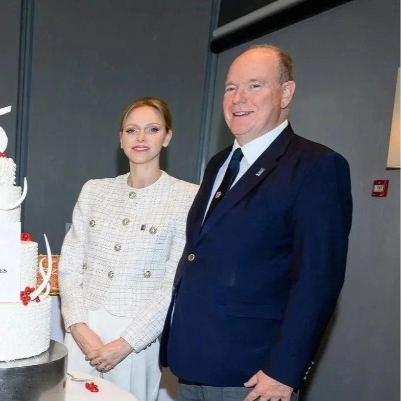 Prince Albert and Princess Charlene attend Amicale des Aînés Monégasques lunch