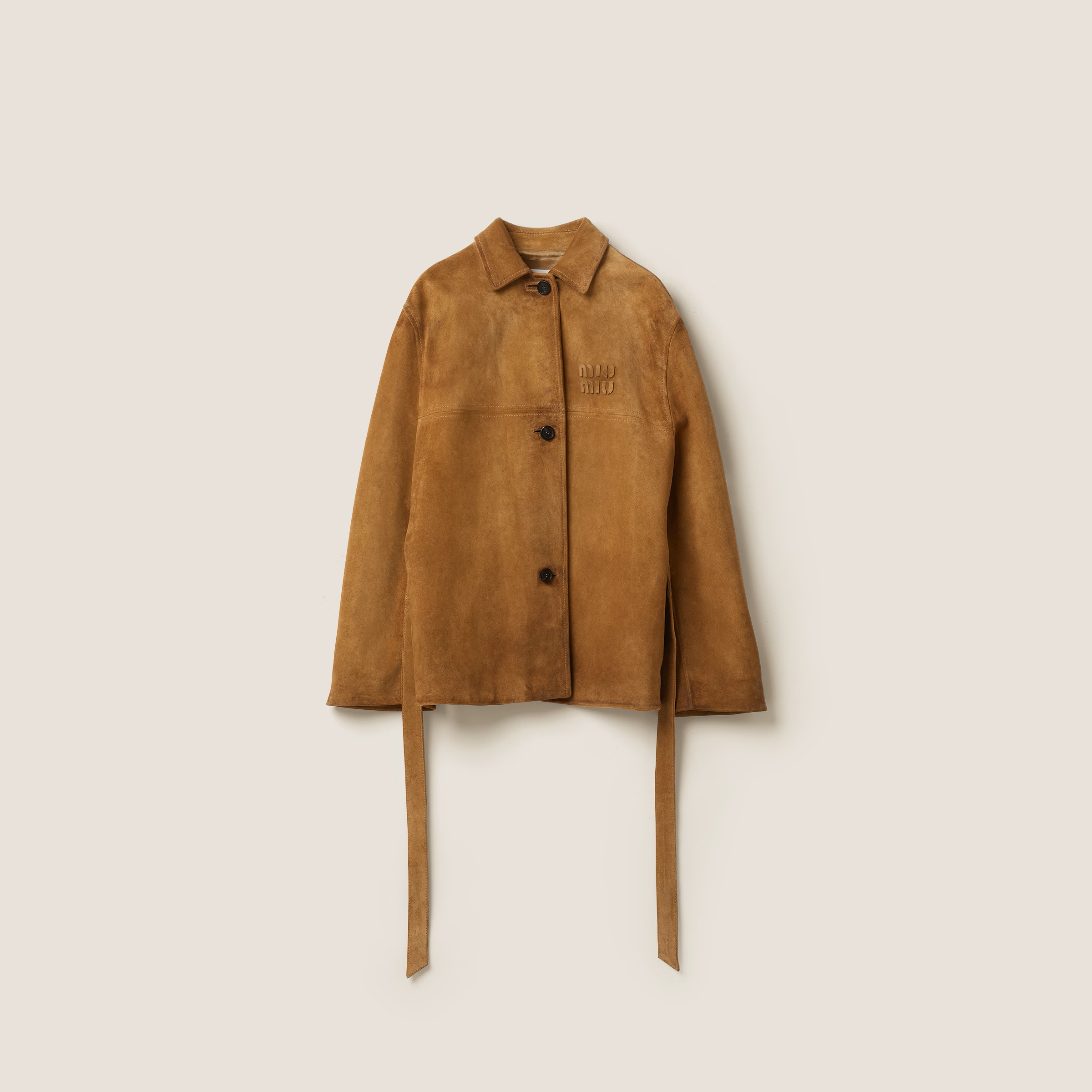 Miu Miu Suede Blouson Jacket in Malt Beige.png