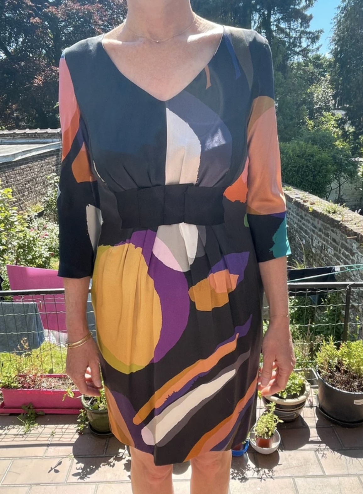 Natan Geometric Print Dress