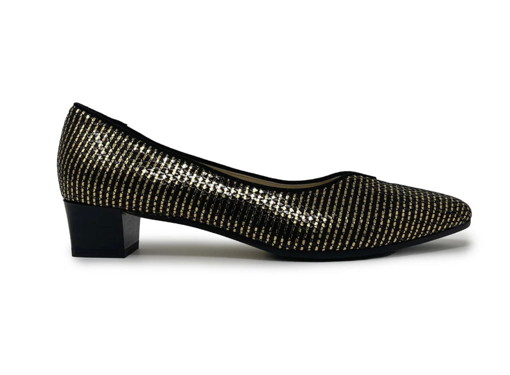 Eliot Zed Audrey Pumps in Black/Gold