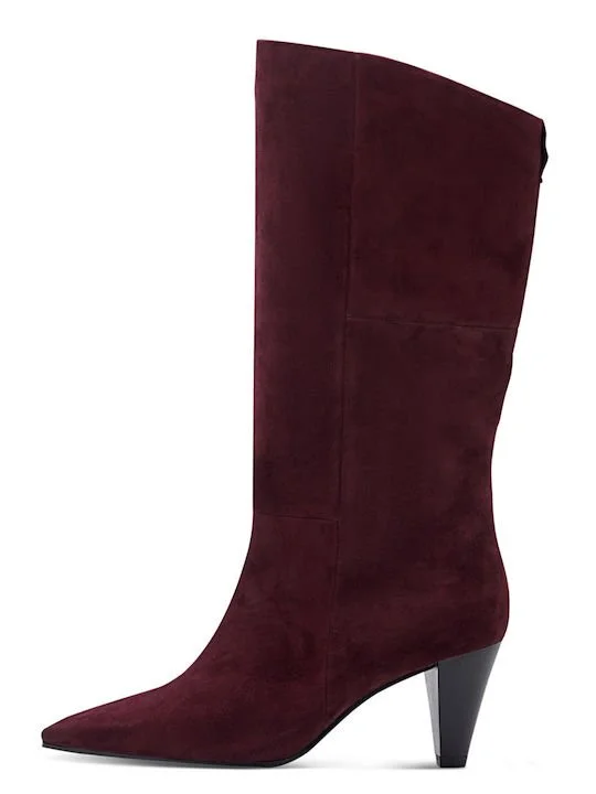 Tamaris Knee Boots in Purple Suede