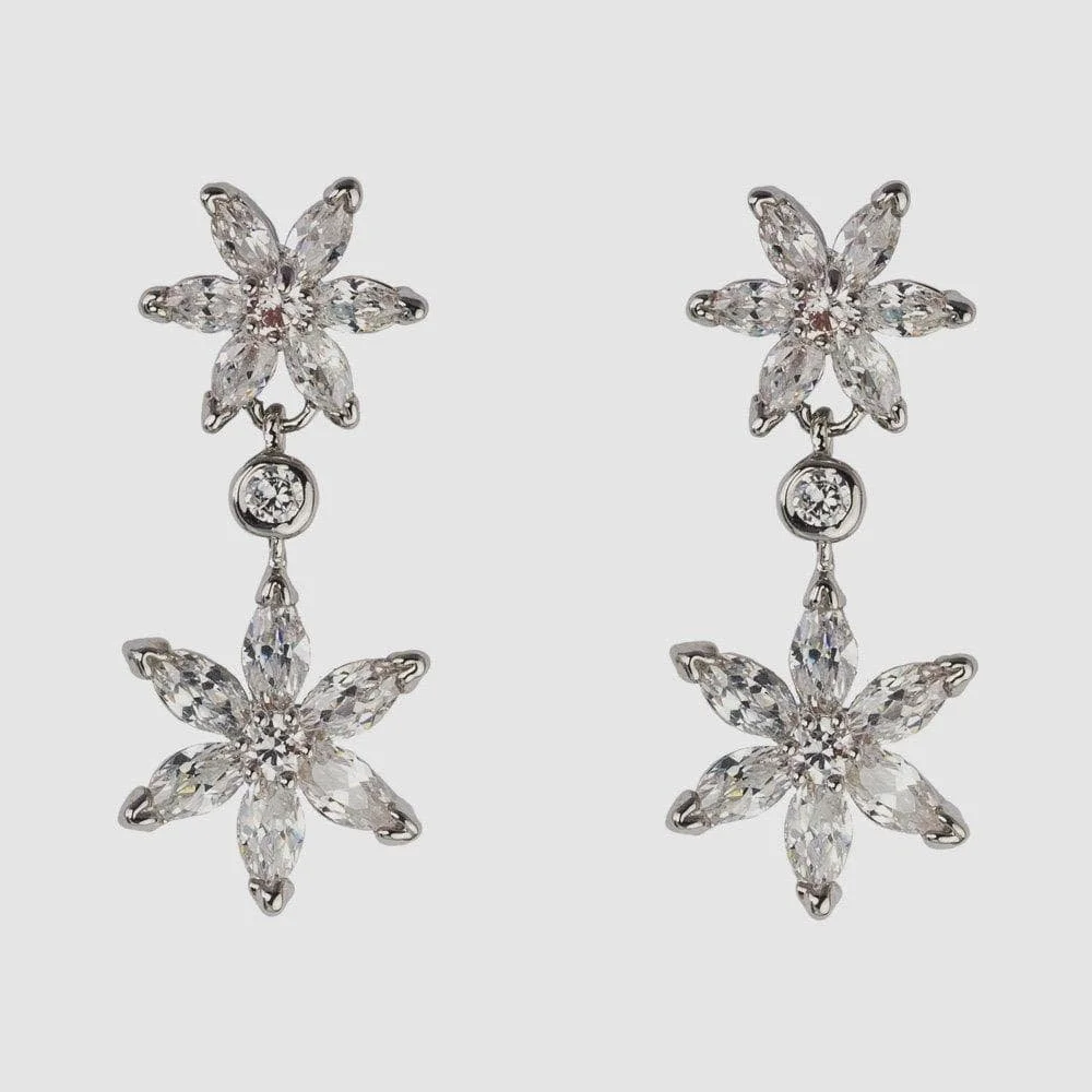 Butler &amp; Wilson Double Daisy Drop Earrings