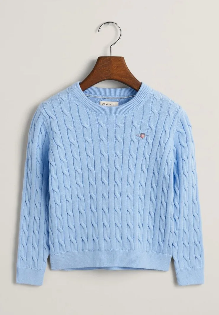 GANT Cotton Cable C-neck Pullover trui heren, crème, M