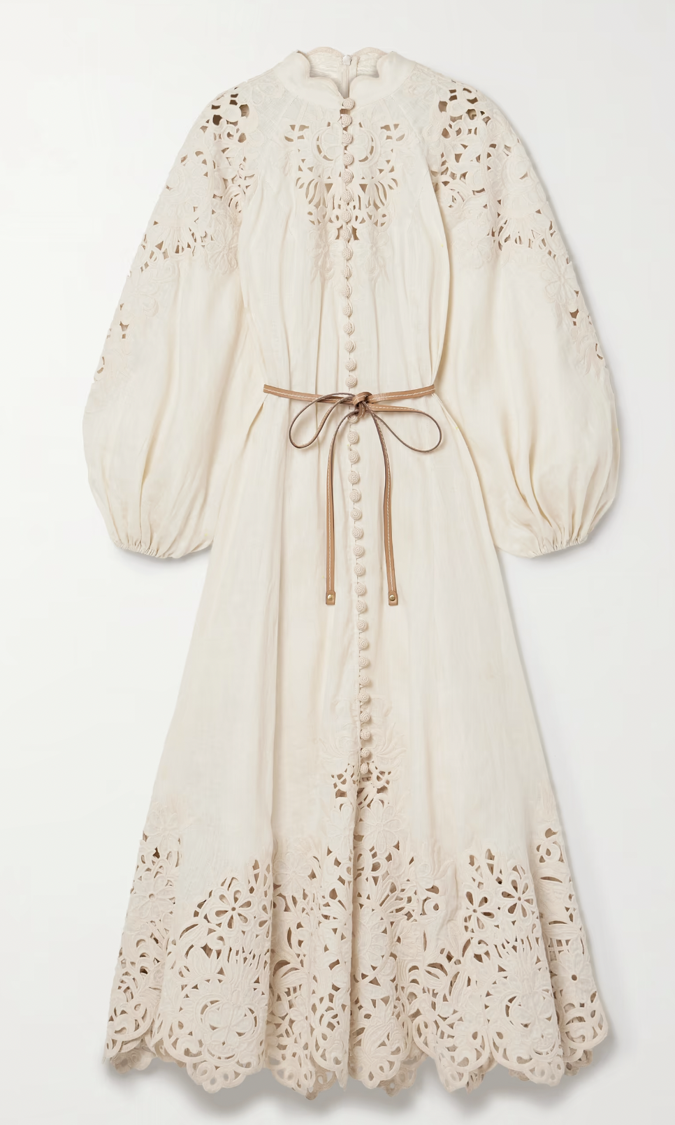 Zimmermann Wylie Belted Broderie Anglaise Dress 
