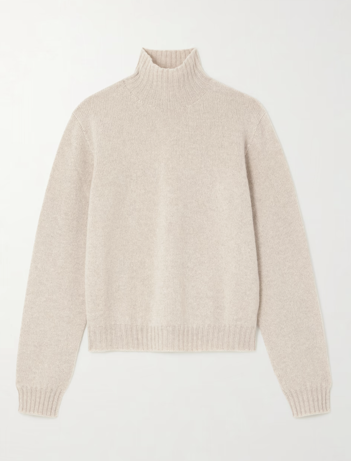 The Row Kensington Cashmere Turtleneck Sweater in Taupe