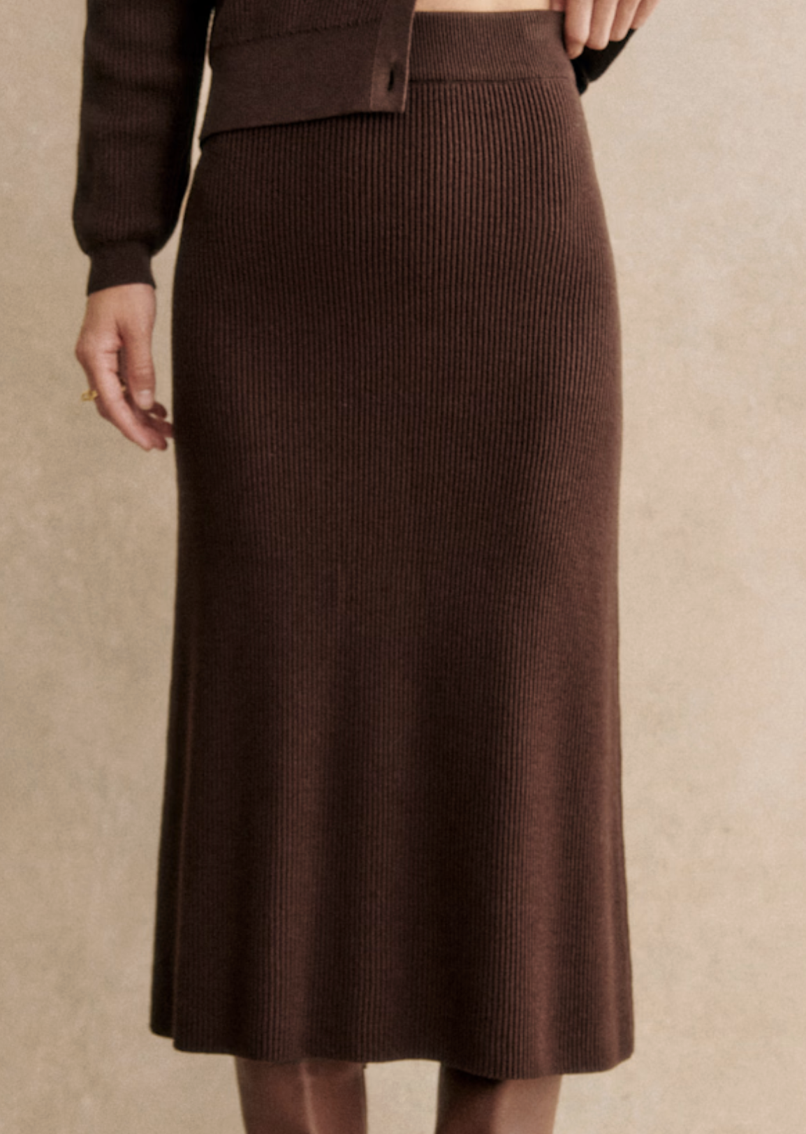 Sézane Naelle Skirt in Chocolate