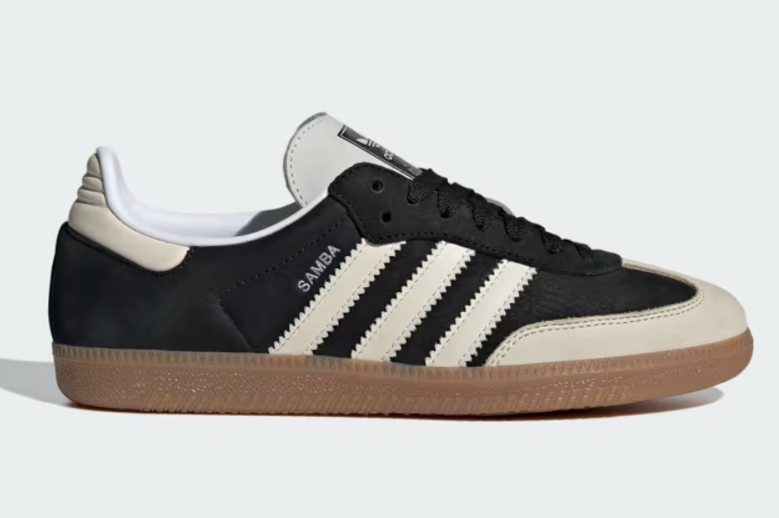Adidas Samba OG Trainers in Core Black / Wonder White / Silver Metallic