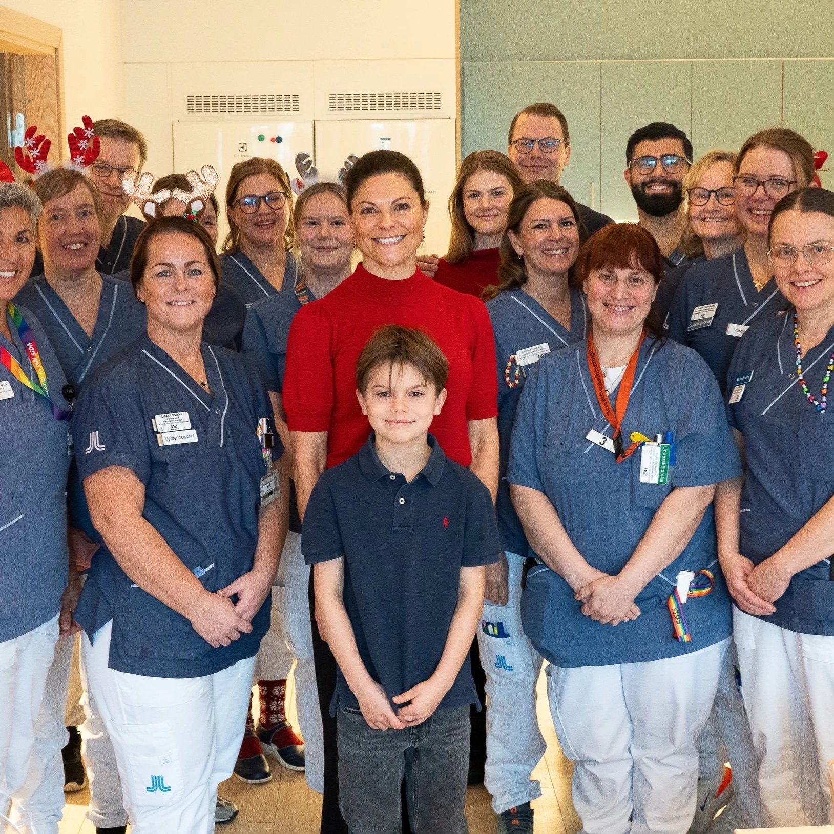 Swedish Crown Princess Family visits Södersjukhuset on Christmas Eve