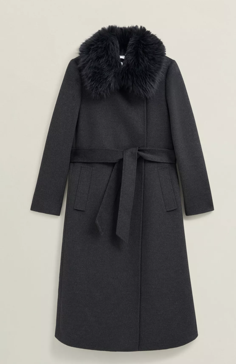 Hobbs Livia Wool Coat in Charcoal Grey