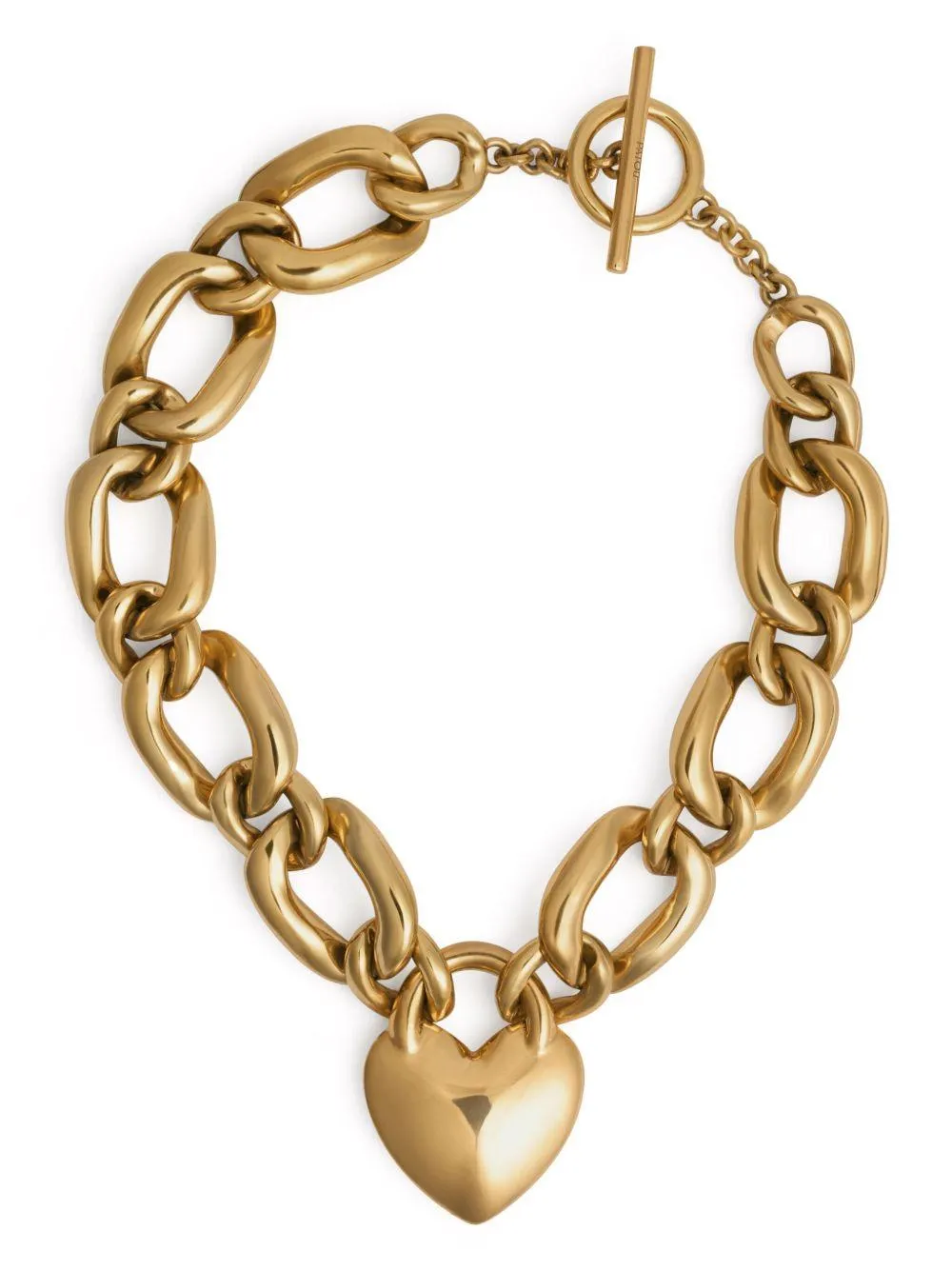 Patou Heart Chain Necklace in Gold-Plated Brass