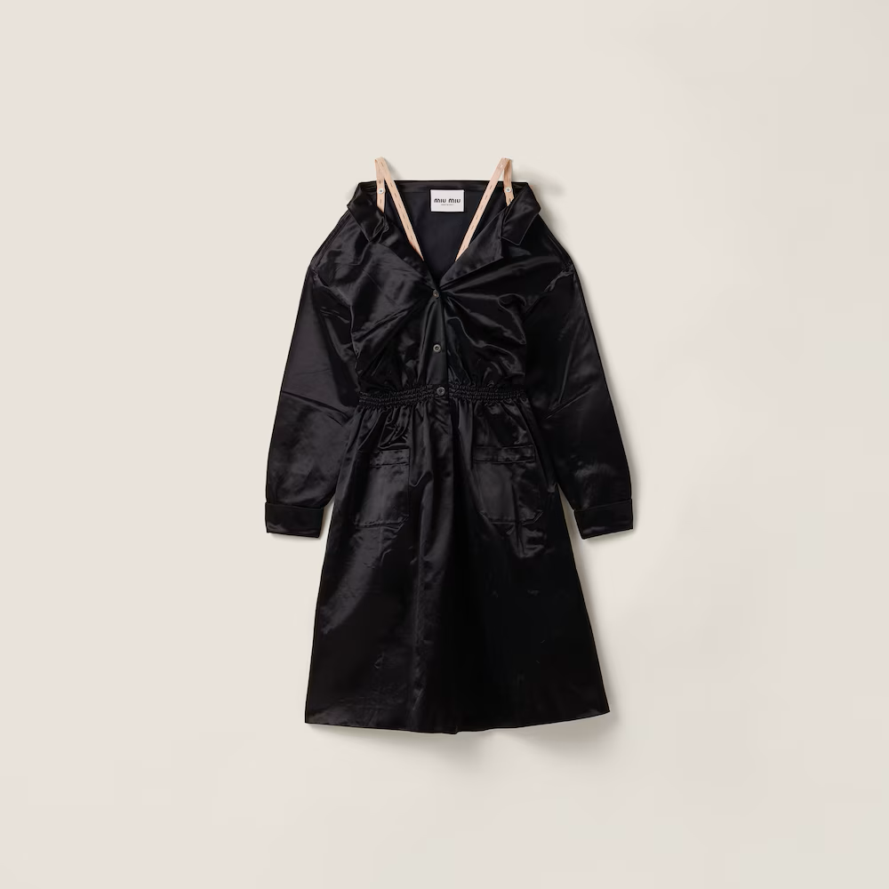 Miu Miu Satin Dress in Black